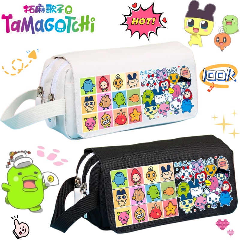 Pencil Case Large - Tamagotchi Kuchipatchi Mimitchi Mametchi Animations-Peripheriegerät, Cartoon-Kreativ-Federmäppchen,