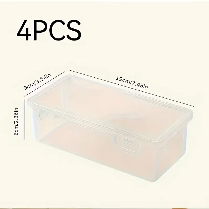 Stationery Office Supply Store - 4 große transparente PP-Aufbewahrungsboxen mit Deckeln,