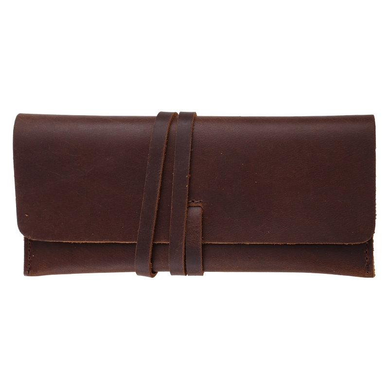 Pen Pouch Roll - Handgemachte Rindsleder Leder Stift Tasche Retro