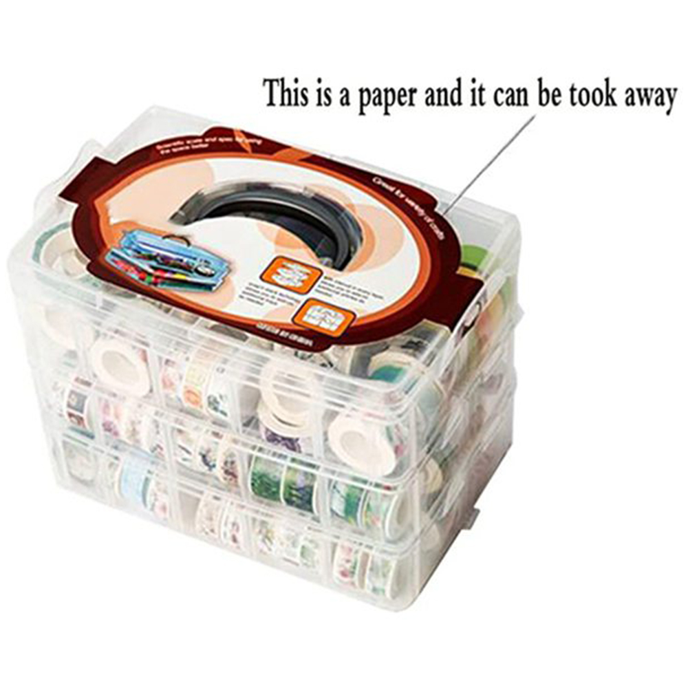 Washi Tape Set - Transparente 3-Schichten 30-Fächer Washi-Tape Aufbewahrungsbox Durchsichtige