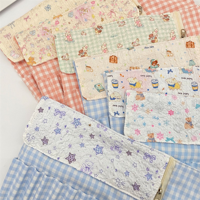 Pen Pouch Roll - Niedliche Cartoon-Geprägte Stiftrolle, Tragbare Reise-Aufbewahrungstasche für