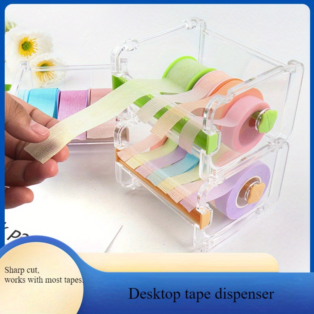 Washi Tape Set - Mehrzweck-Klebebandspender, tragbarer Washi-Tape-Schneider mit transparentem Halter