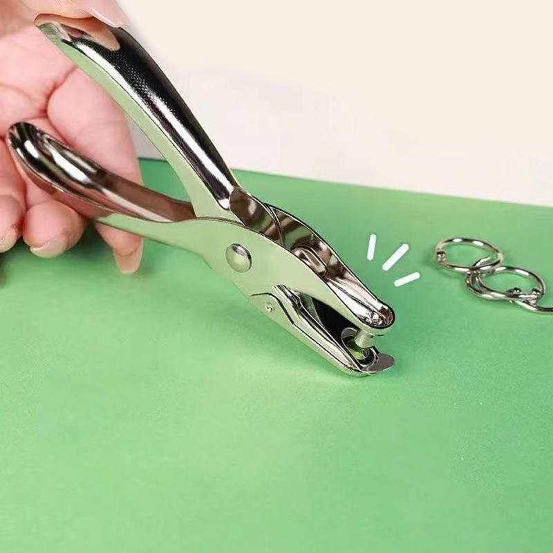 Paper Punch 3 Hole - Handgehaltener Metall-Lochstanzer für Büromaterial, Rundlochzange mit