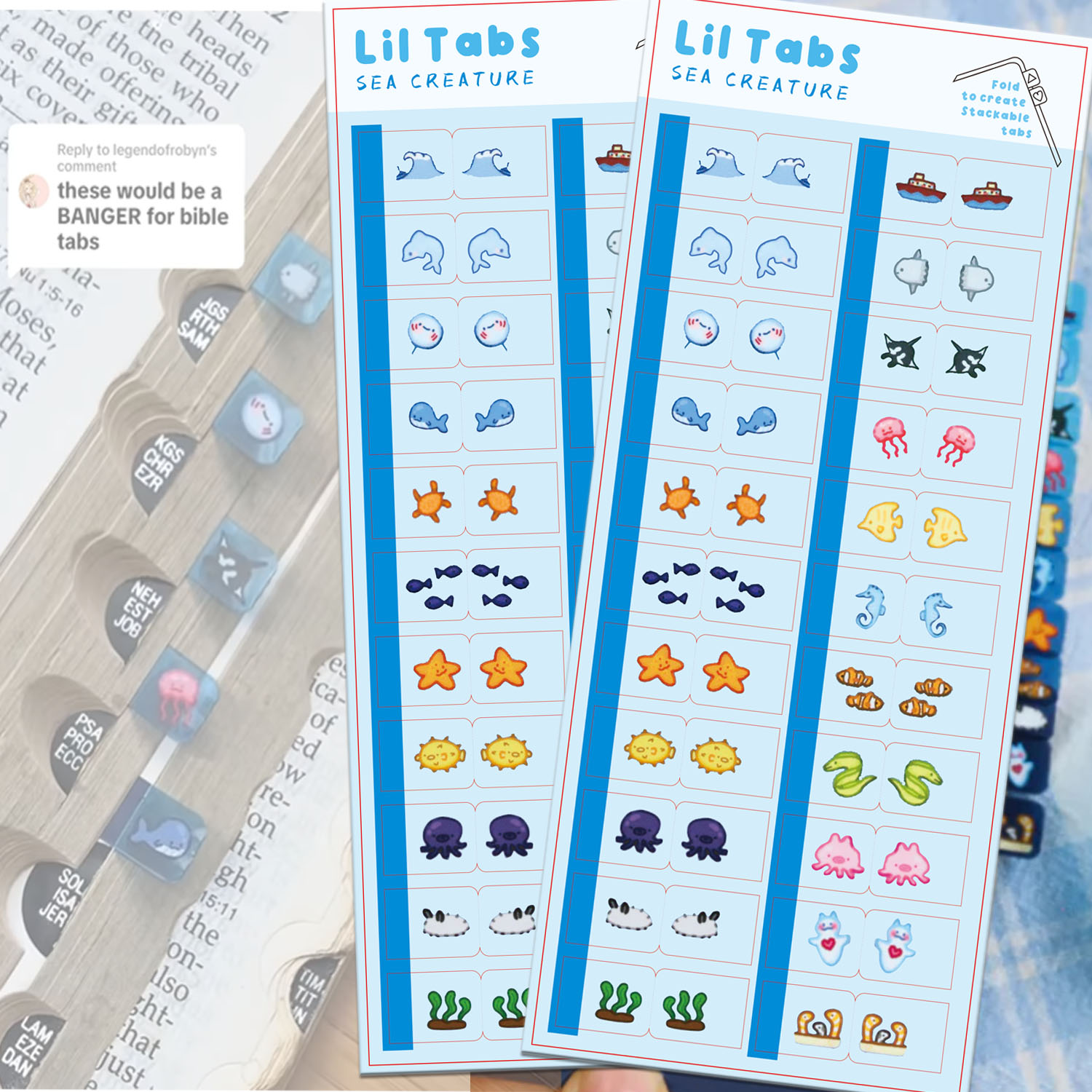 Sea Creature Lil Tab Aufkleber – Index Tab Divider Bewertung und Preis